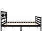 vidaXL Massivholzbett mit Kopfteil Schwarz 200x200 cm vidaXL Massivholzbett mit Kopfteil Schwarz 200x200 cm