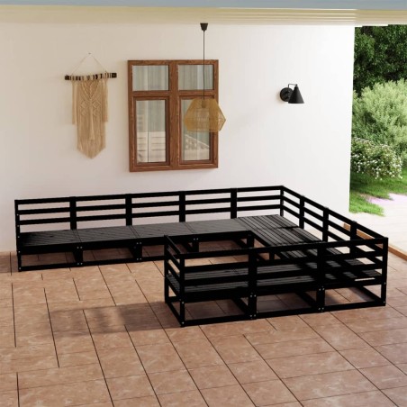 vidaXL 10-tlg. Garten-Lounge-Set Massivholz Kiefer