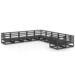 vidaXL 10-tlg. Garten-Lounge-Set Massivholz Kiefer