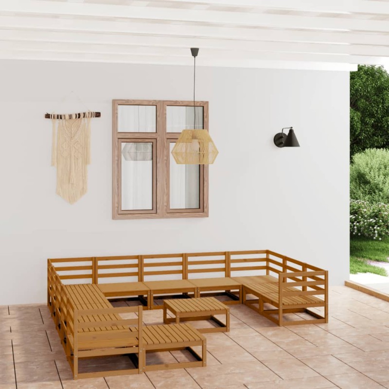 vidaXL 13-tlg. Garten-Lounge-Set Massivholz Kiefer vidaXL 13-tlg. Garten-Lounge-Set Massivholz Kiefer