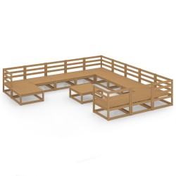 vidaXL 13-tlg. Garten-Lounge-Set Massivholz Kiefer