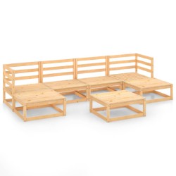 vidaXL 7-tlg. Garten-Lounge-Set Massivholz Kiefer