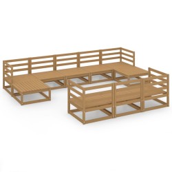 vidaXL 10-tlg. Garten-Lounge-Set Massivholz Kiefer