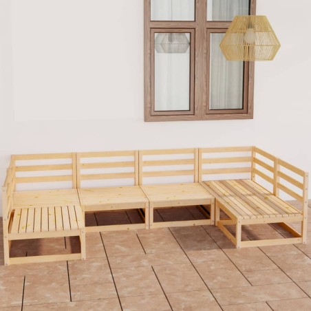 vidaXL 6-tlg. Garten-Lounge-Set Massivholz Kiefer