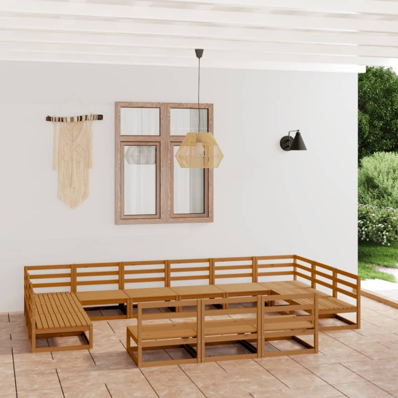 vidaXL 13-tlg. Garten-Lounge-Set Massivholz Kiefer vidaXL 13-tlg. Garten-Lounge-Set Massivholz Kiefer