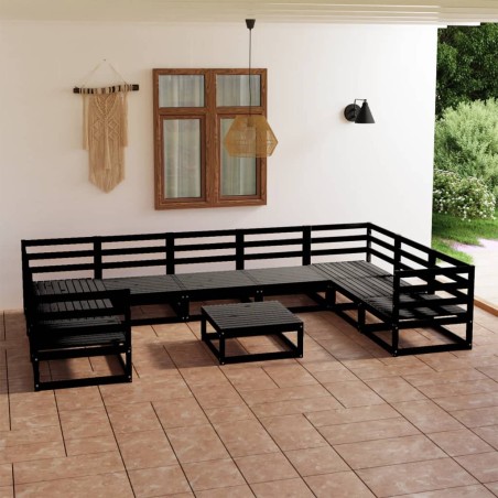 vidaXL 10-tlg. Garten-Lounge-Set Massivholz Kiefer