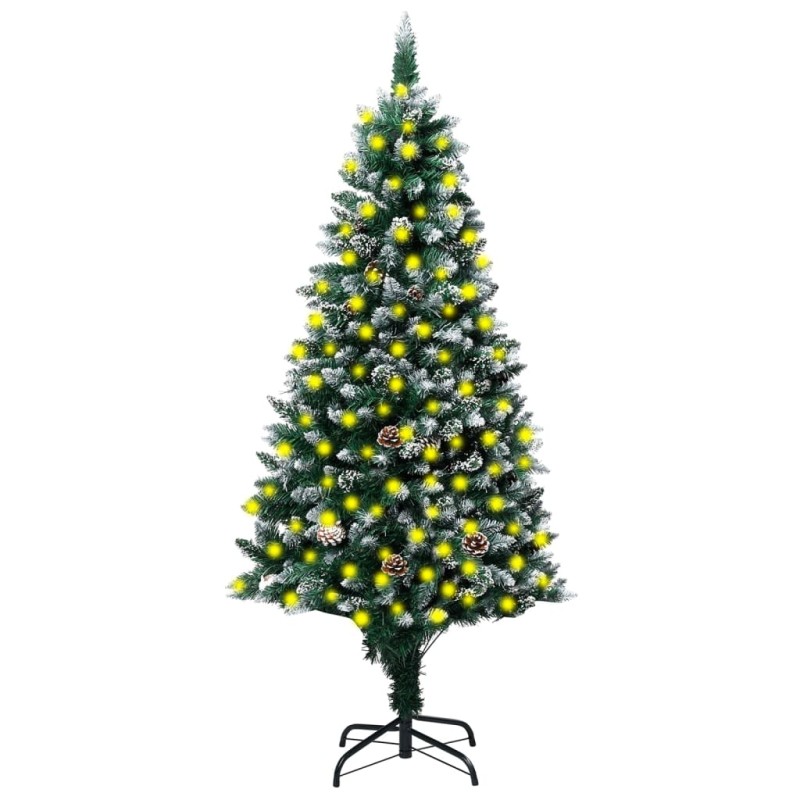 vidaXL Künstlicher Weihnachtsbaum Beschneit LEDs & Zapfen 240 cm vidaXL Künstlicher Weihnachtsbaum Beschneit LEDs & Zapfen 240 cm