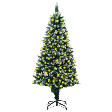 vidaXL Künstlicher Weihnachtsbaum Beschneit LEDs & Zapfen 240 cm