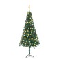 vidaXL Künstlicher Eck-Weihnachtsbaum LEDs & Kugeln Grün 120 cm PVC vidaXL Künstlicher Eck-Weihnachtsbaum LEDs & Kugeln Grün 120 cm PVC