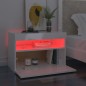vidaXL Nachttisch mit LED-Leuchten Hochglanz-Weiß 60x35x40 cm vidaXL Nachttisch mit LED-Leuchten Hochglanz-Weiß 60x35x40 cm