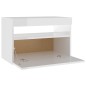 vidaXL Nachttisch mit LED-Leuchten Hochglanz-Weiß 60x35x40 cm vidaXL Nachttisch mit LED-Leuchten Hochglanz-Weiß 60x35x40 cm