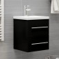 vidaXL Waschbeckenunterschrank mit Einbaubecken Schwarz Holzwerkstoff vidaXL Waschbeckenunterschrank mit Einbaubecken Schwarz Holzwerkstoff