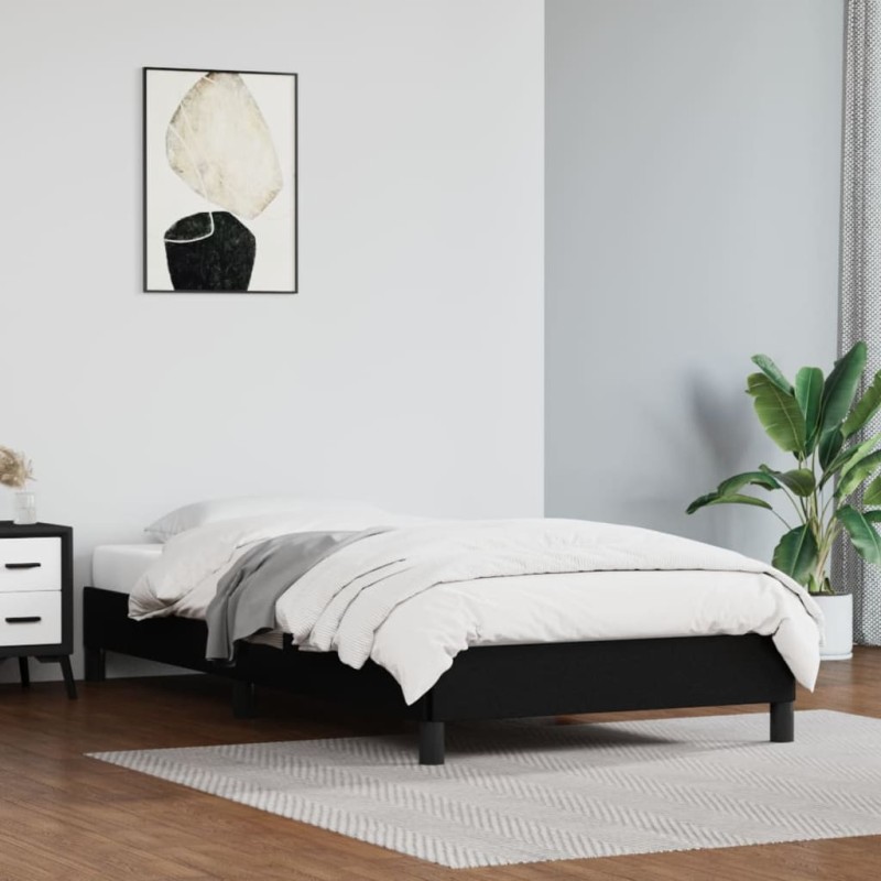 Bettgestell Schwarz 80x200 cm Kunstleder Bettgestell Schwarz 80x200 cm Kunstleder