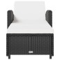 vidaXL Sonnenliege mit Cremeweißer Auflage Poly Rattan Schwarz vidaXL Sonnenliege mit Cremeweißer Auflage Poly Rattan Schwarz