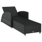 vidaXL Sonnenliege mit Cremeweißer Auflage Poly Rattan Schwarz vidaXL Sonnenliege mit Cremeweißer Auflage Poly Rattan Schwarz