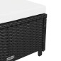 vidaXL Sonnenliege mit Cremeweißer Auflage Poly Rattan Schwarz vidaXL Sonnenliege mit Cremeweißer Auflage Poly Rattan Schwarz
