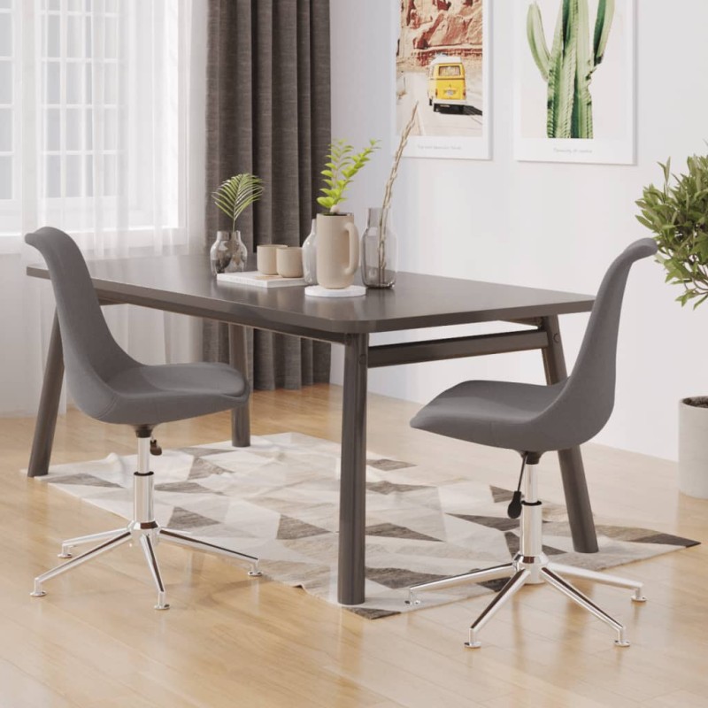 vidaXL Esszimmerstühle 2 Stk. Drehbar Hellgrau Stoff vidaXL Esszimmerstühle 2 Stk. Drehbar Hellgrau Stoff