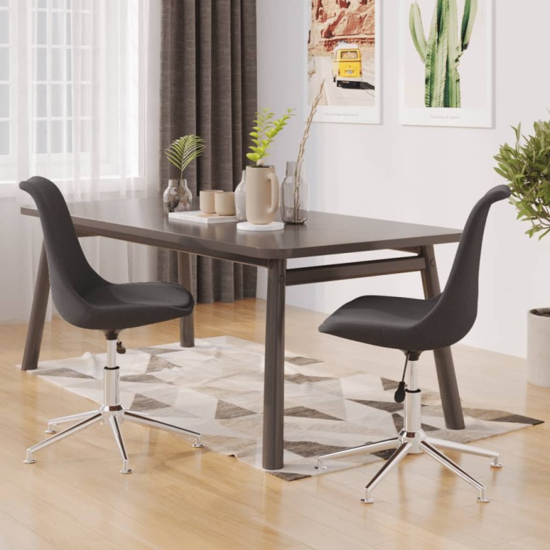 vidaXL Esszimmerstühle 2 Stk. Drehbar Dunkelgrau Stoff vidaXL Esszimmerstühle 2 Stk. Drehbar Dunkelgrau Stoff