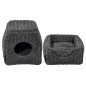 Jack and Vanilla Kuschelhöhle Softy S 40x40x39 cm Rosette Grau Jack and Vanilla Kuschelhöhle Softy S 40x40x39 cm Rosette Grau