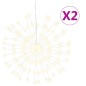 vidaXL Weihnachtsbeleuchtungen Feuerwerk 2 Stk. 140 LEDs Warmweiß 17cm vidaXL Weihnachtsbeleuchtungen Feuerwerk 2 Stk. 140 LEDs Warmweiß 17cm