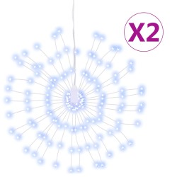 vidaXL Weihnachtsbeleuchtungen Feuerwerk 2 Stk. 140 LEDs Kaltweiß 17cm