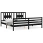 vidaXL Massivholzbett mit Kopfteil Schwarz 200x200 cm vidaXL Massivholzbett mit Kopfteil Schwarz 200x200 cm