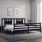 vidaXL Massivholzbett mit Kopfteil Schwarz 200x200 cm vidaXL Massivholzbett mit Kopfteil Schwarz 200x200 cm