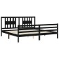 vidaXL Massivholzbett mit Kopfteil Schwarz 200x200 cm vidaXL Massivholzbett mit Kopfteil Schwarz 200x200 cm