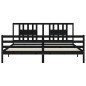 vidaXL Massivholzbett mit Kopfteil Schwarz 200x200 cm vidaXL Massivholzbett mit Kopfteil Schwarz 200x200 cm