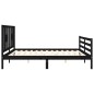 vidaXL Massivholzbett mit Kopfteil Schwarz 200x200 cm vidaXL Massivholzbett mit Kopfteil Schwarz 200x200 cm