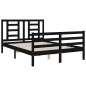 vidaXL Massivholzbett mit Kopfteil Schwarz 140x190 cm vidaXL Massivholzbett mit Kopfteil Schwarz 140x190 cm