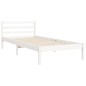 vidaXL Massivholzbett mit Kopfteil Weiß 90x200 cm vidaXL Massivholzbett mit Kopfteil Weiß 90x200 cm