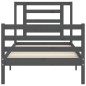 vidaXL Massivholzbett mit Kopfteil Grau 100x200 cm vidaXL Massivholzbett mit Kopfteil Grau 100x200 cm