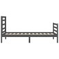 vidaXL Massivholzbett mit Kopfteil Grau 100x200 cm vidaXL Massivholzbett mit Kopfteil Grau 100x200 cm