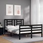 vidaXL Massivholzbett mit Kopfteil Schwarz 120x200 cm vidaXL Massivholzbett mit Kopfteil Schwarz 120x200 cm