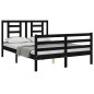 vidaXL Massivholzbett mit Kopfteil Schwarz 120x200 cm vidaXL Massivholzbett mit Kopfteil Schwarz 120x200 cm