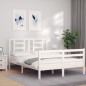 vidaXL Massivholzbett mit Kopfteil Weiß 140x200 cm vidaXL Massivholzbett mit Kopfteil Weiß 140x200 cm