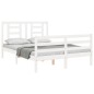vidaXL Massivholzbett mit Kopfteil Weiß 140x200 cm vidaXL Massivholzbett mit Kopfteil Weiß 140x200 cm