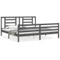 vidaXL Massivholzbett mit Kopfteil Grau 200x200 cm vidaXL Massivholzbett mit Kopfteil Grau 200x200 cm