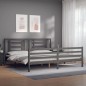 vidaXL Massivholzbett mit Kopfteil Grau 200x200 cm vidaXL Massivholzbett mit Kopfteil Grau 200x200 cm