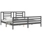 vidaXL Massivholzbett mit Kopfteil Grau 200x200 cm vidaXL Massivholzbett mit Kopfteil Grau 200x200 cm