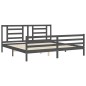 vidaXL Massivholzbett mit Kopfteil Grau 200x200 cm vidaXL Massivholzbett mit Kopfteil Grau 200x200 cm