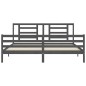 vidaXL Massivholzbett mit Kopfteil Grau 200x200 cm vidaXL Massivholzbett mit Kopfteil Grau 200x200 cm