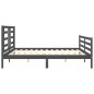 vidaXL Massivholzbett mit Kopfteil Grau 200x200 cm vidaXL Massivholzbett mit Kopfteil Grau 200x200 cm