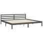 vidaXL Massivholzbett mit Kopfteil Grau 200x200 cm vidaXL Massivholzbett mit Kopfteil Grau 200x200 cm