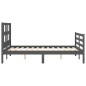 vidaXL Massivholzbett mit Kopfteil Grau 140x200 cm