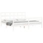 vidaXL Massivholzbett mit Kopfteil Weiß 200x200 cm vidaXL Massivholzbett mit Kopfteil Weiß 200x200 cm