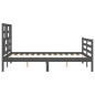 vidaXL Massivholzbett mit Kopfteil Grau 140x190 cm vidaXL Massivholzbett mit Kopfteil Grau 140x190 cm