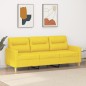 vidaXL 3-Sitzer-Sofa Hellgelb 180 cm Stoff vidaXL 3-Sitzer-Sofa Hellgelb 180 cm Stoff