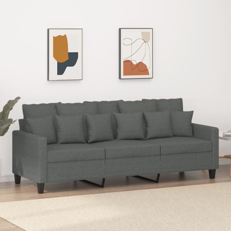 vidaXL 3-Sitzer-Sofa Dunkelgrau 180 cm Stoff